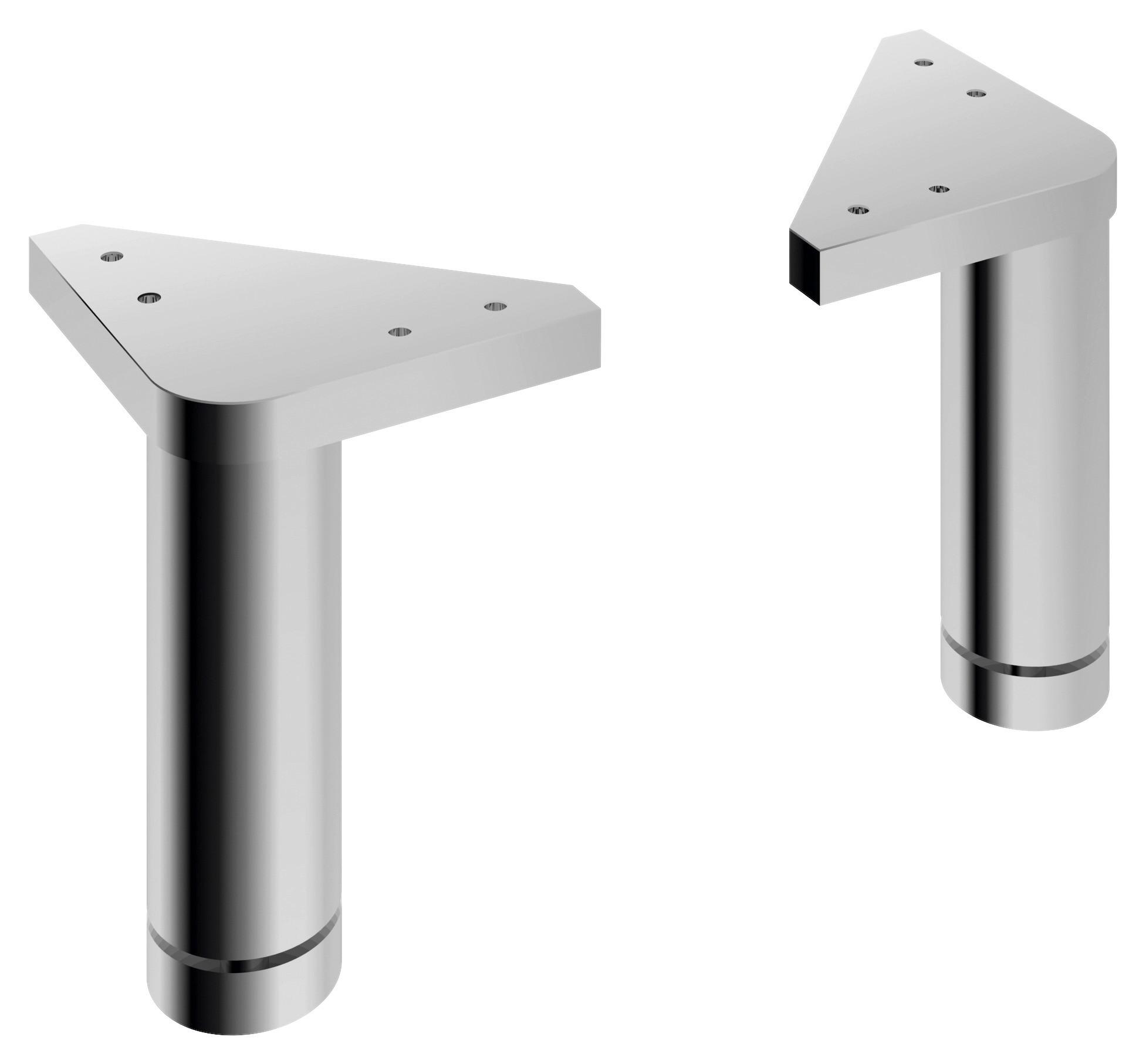 Mosdószekrény Láb-szett Filo Weiss - krómszínű, Modern, műanyag (14/10/12cm)