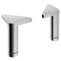 Mosdószekrény Láb-szett Filo Weiss - krómszínű, Modern, műanyag (14/10/12cm)