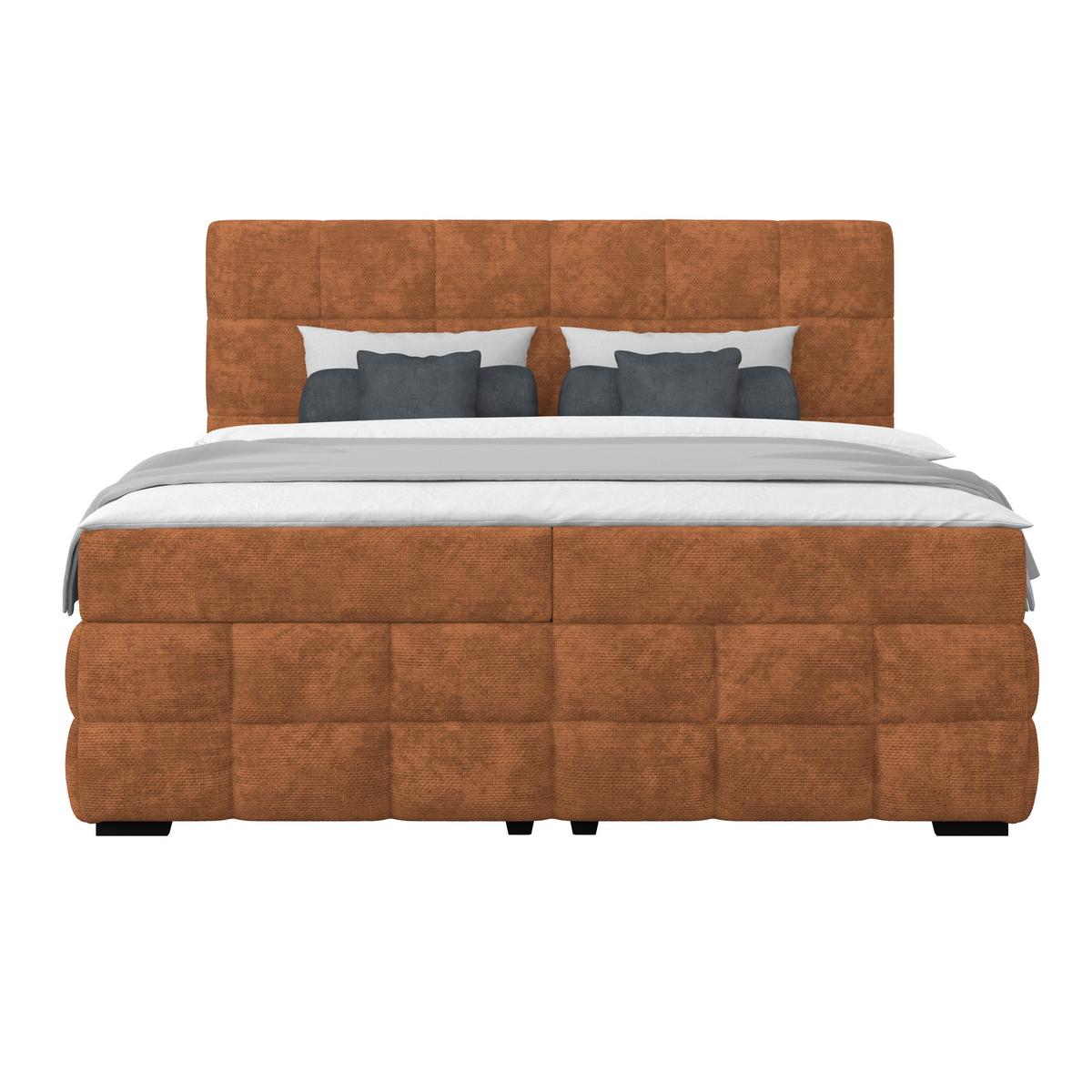 Box Krevet Vega - boje hrđe/zelena, Trend, tekstil/drvo (160/200cm) - Modern Living