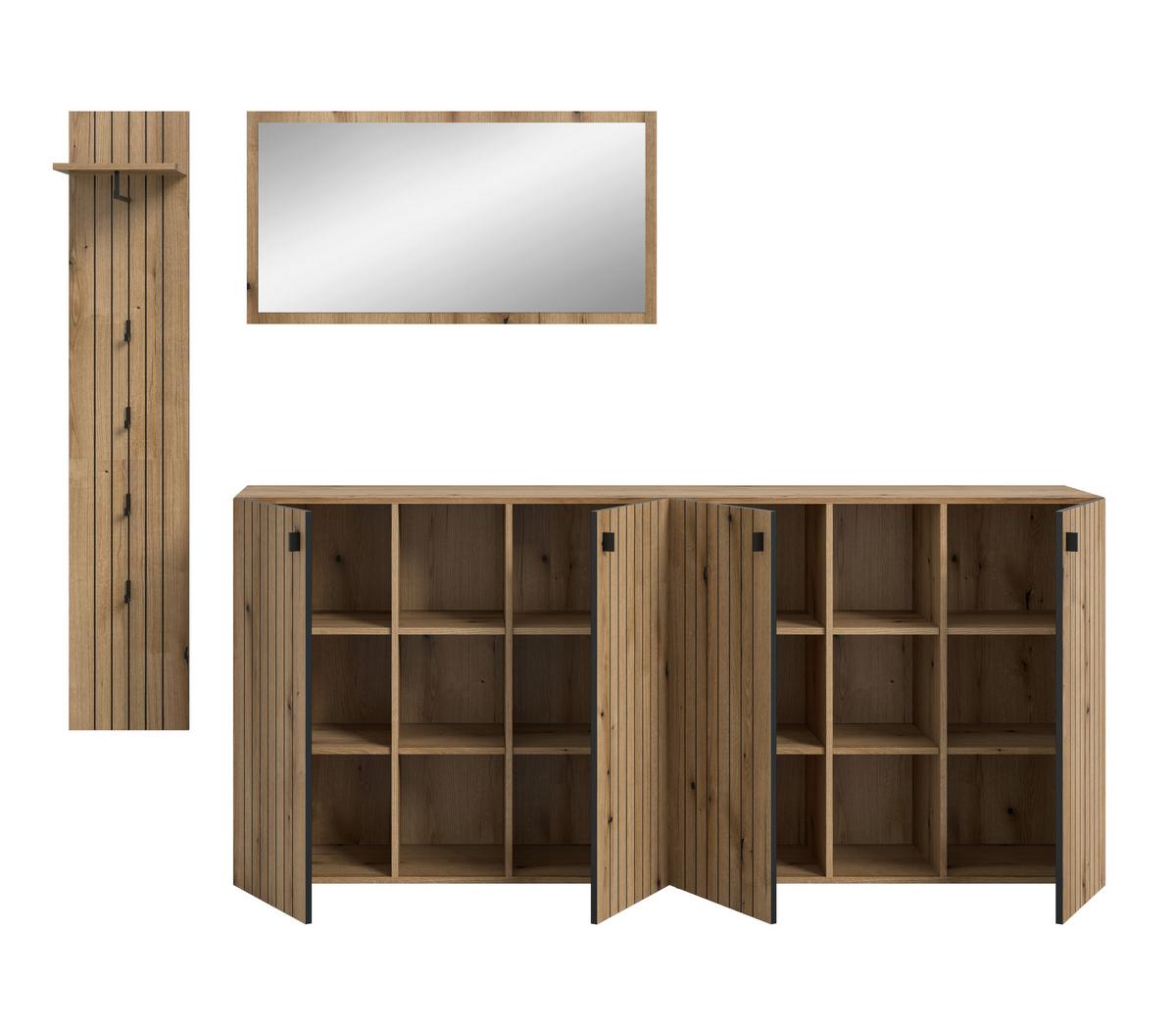 GARDEROBE STATION - Eichefarben, Design, Holzwerkstoff (258/192/37cm) - MID.YOU
