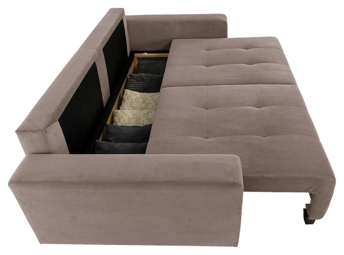 Canapea Bigsofa LILY - taupe, Trend, lemn/metal (240/119cm) - Luca Bessoni