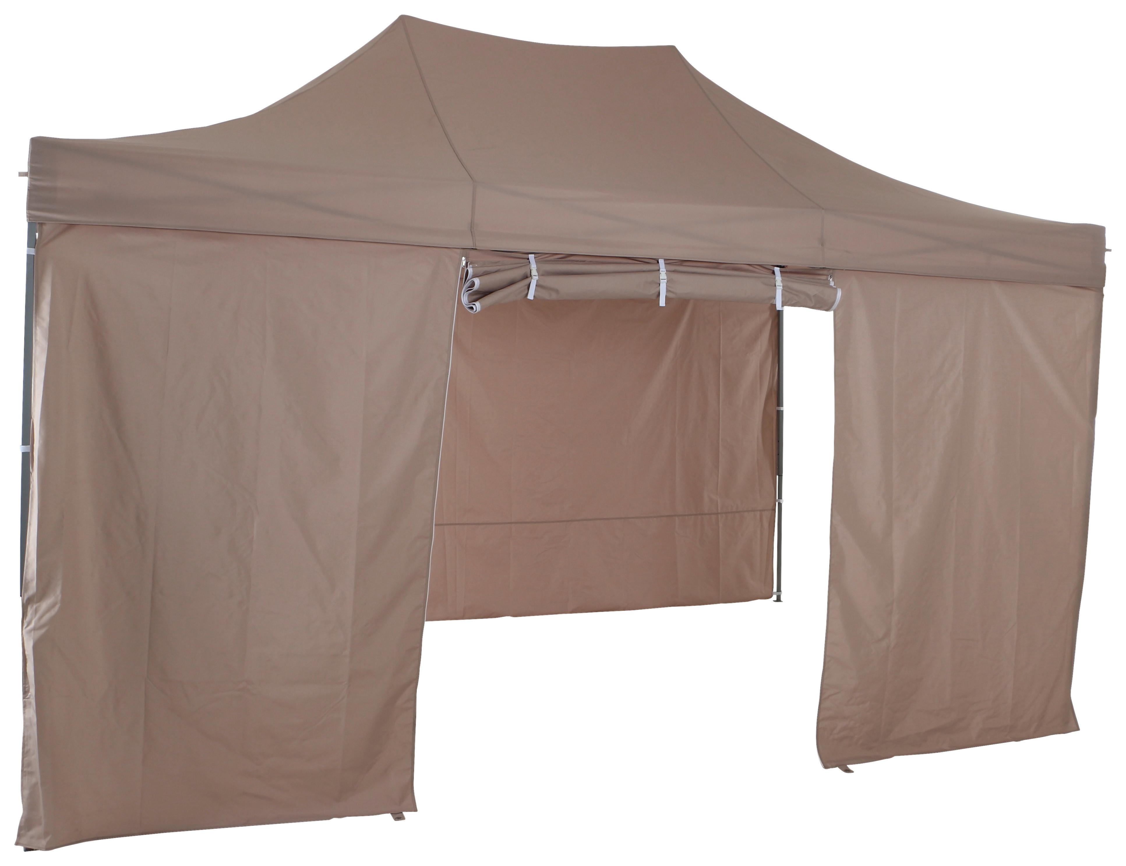 Pavillon L30551 450x300 cm Seitenteilen + UV-beständig - Taupe, KONVENTIONELL, Textil (450/330/300cm) - Siena Garden