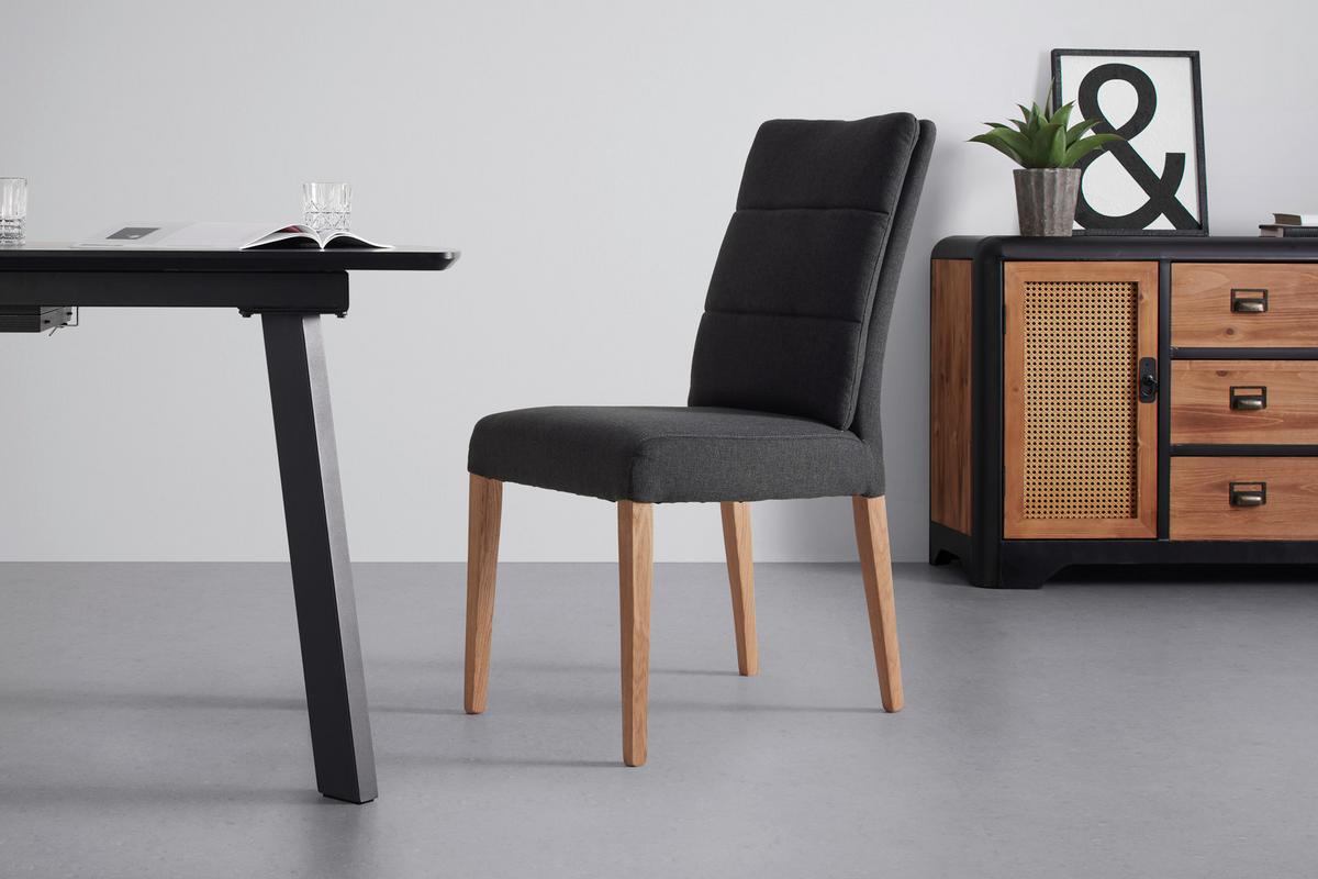 Stuhl Linda Eiche/Anthrazit - Anthrazit, MODERN, Holz/Textil (48/97/66cm) - Mömax