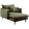 Relaxsessel Lava Grün Velours - Schwarz/Grün, MODERN, Textil/Metall (111/101/167cm) - Livetastic
