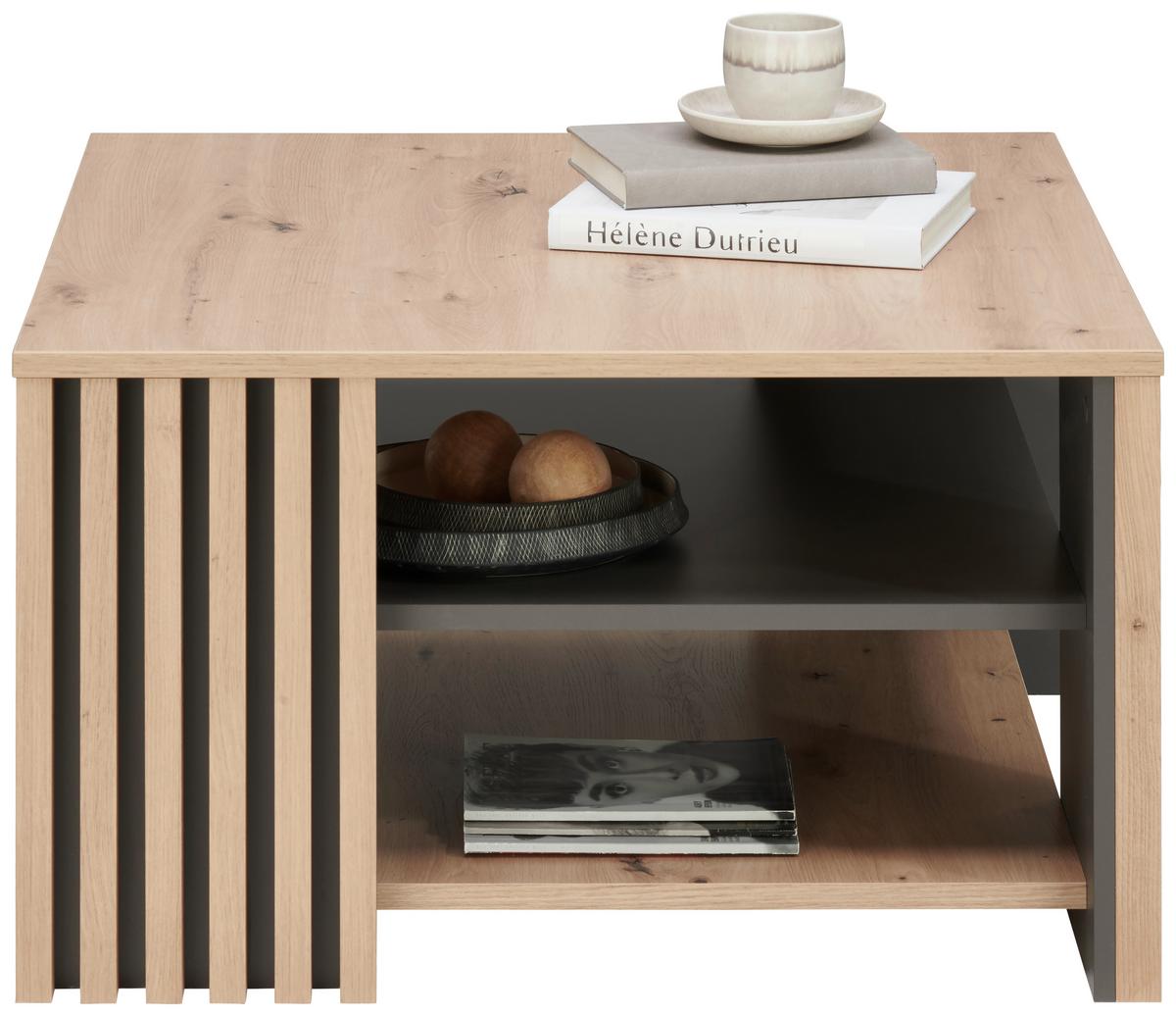 STOLIK KAWOWY GIBARIAN - szary/dąb artisan, Modern, materiał drewnopochodny (80/45/80cm) - Carryhome