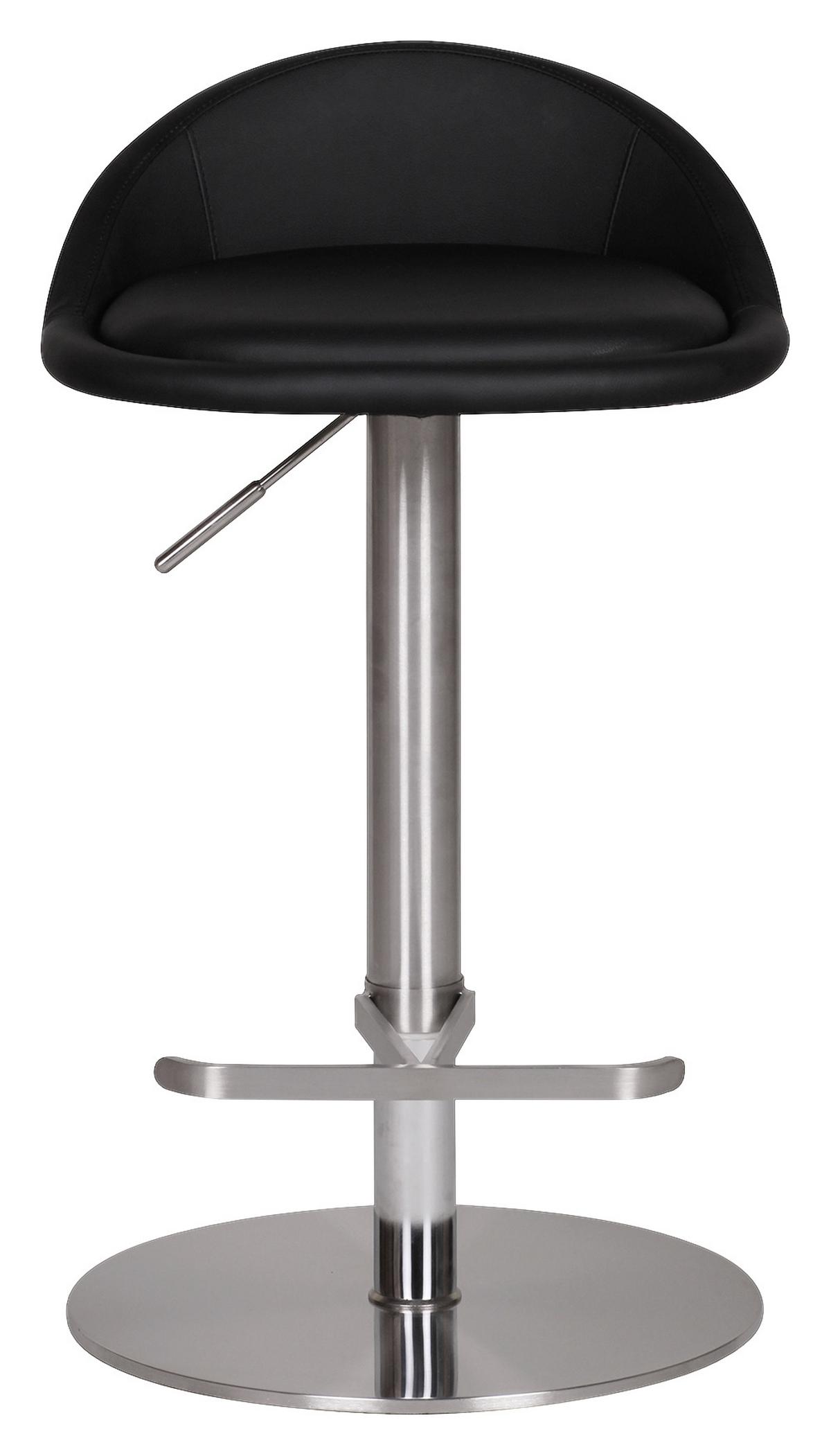 Barski Stol Wl1.281 - srebrne barve/črna, Moderno, kovina/tekstil (43/54-79/43cm) - MID.YOU