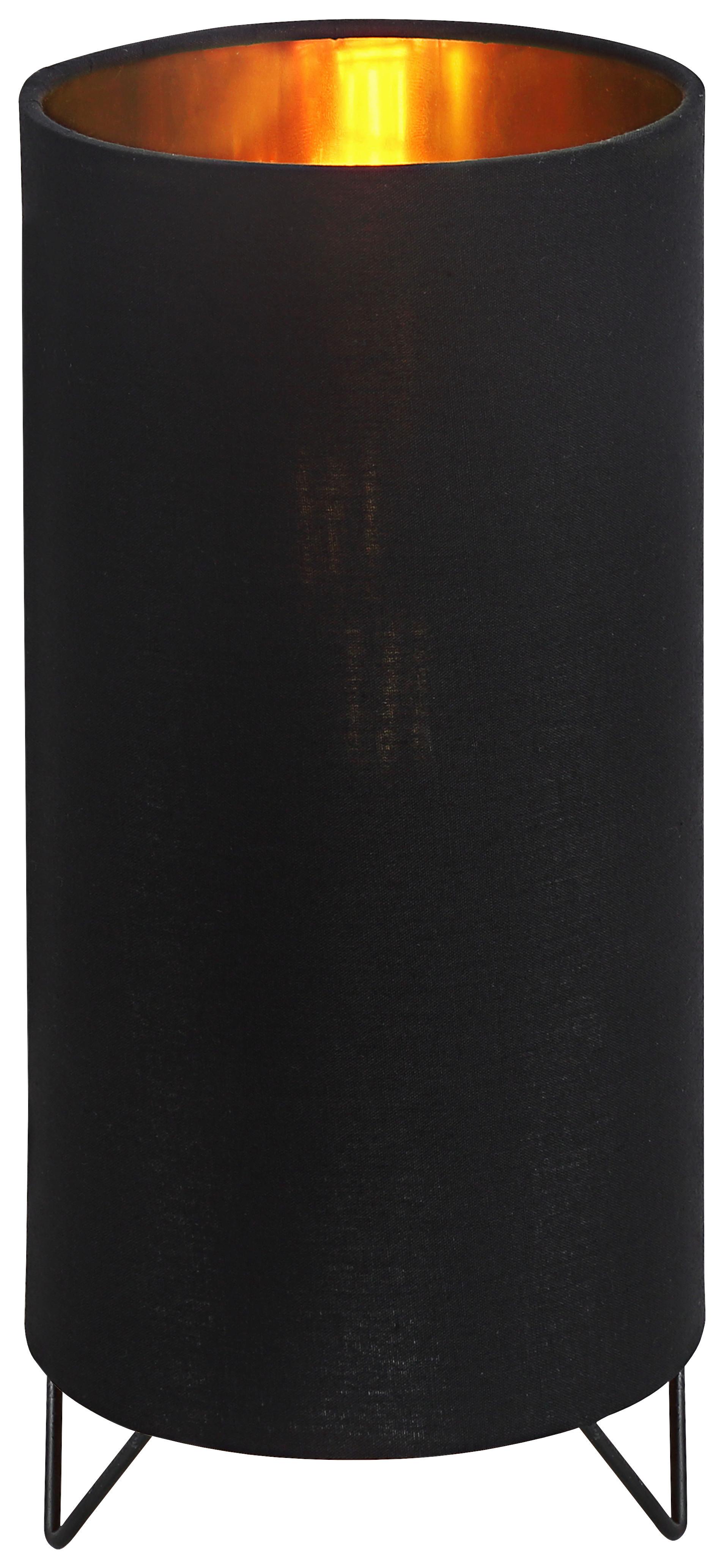 Asztali Lámpa Goldi - Arany/Fekete, modern, Fém/Textil (25,5cm) - Modern Living