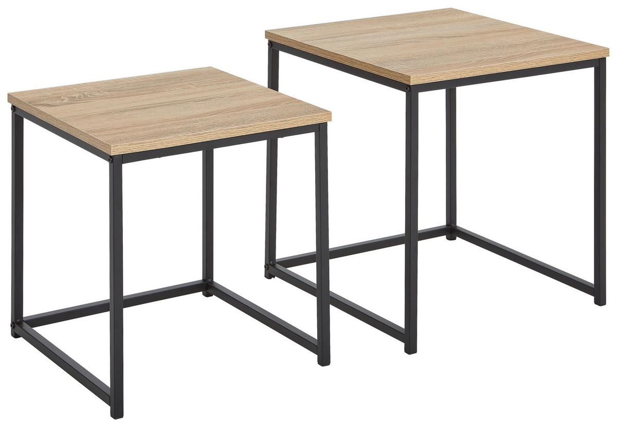 STOLIK KAWOWY LIKASI - kolor naturalny/czarny, Modern, materiał drewnopochodny/metal (45/45/55cm) - PBJ
