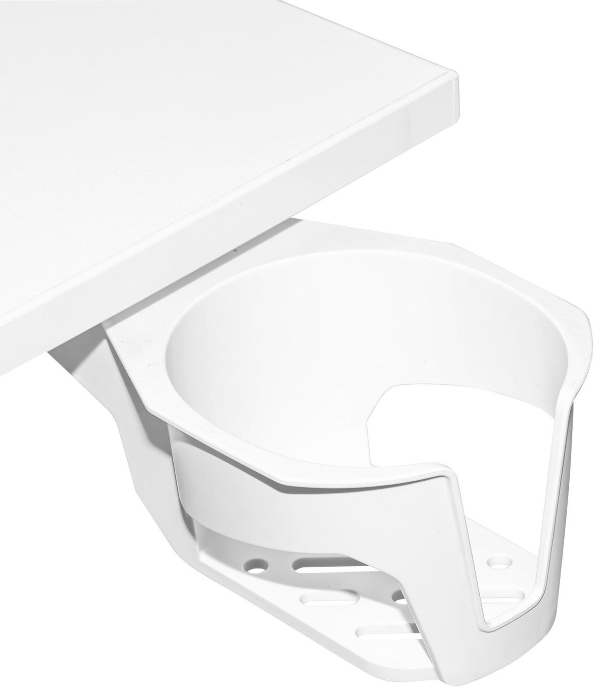 Schreibtisch George Weiß - Weiß, MODERN, Holzwerkstoff/Kunststoff (72,5/48.5-74/48cm) - Mömax