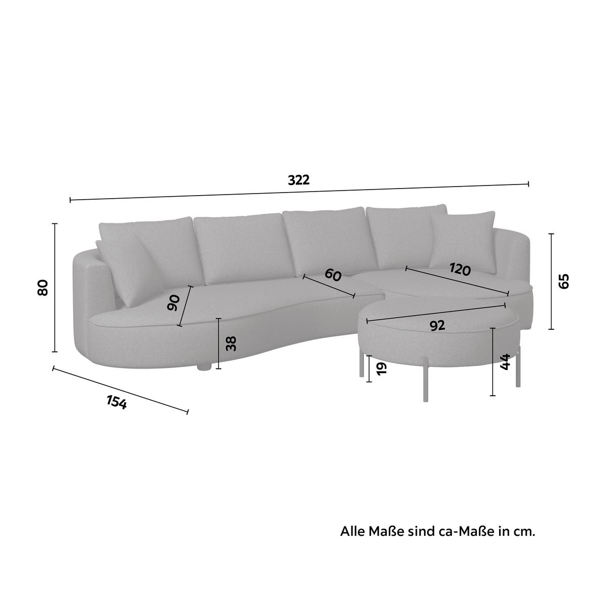 CANAPEA MODULARĂ NILAS - maro, Modern, lemn/metal (322/154cm) - Bessagi Home