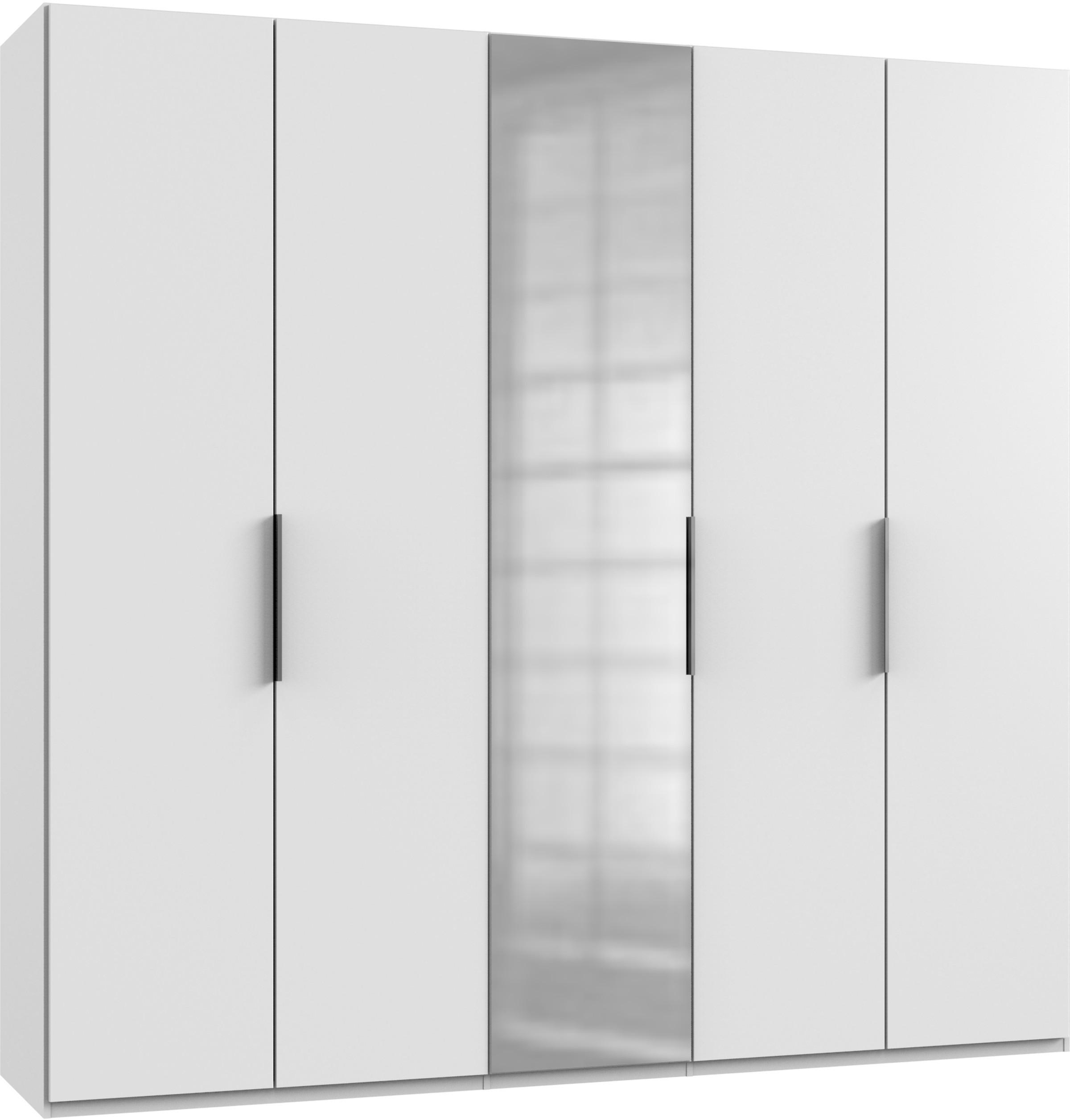 Drehtürenschrank Level 36A mit Spiegel ca. 250 cm Weiß - Chromfarben/Weiß, MODERN, Holzwerkstoff (250/236/58cm) - MID.YOU