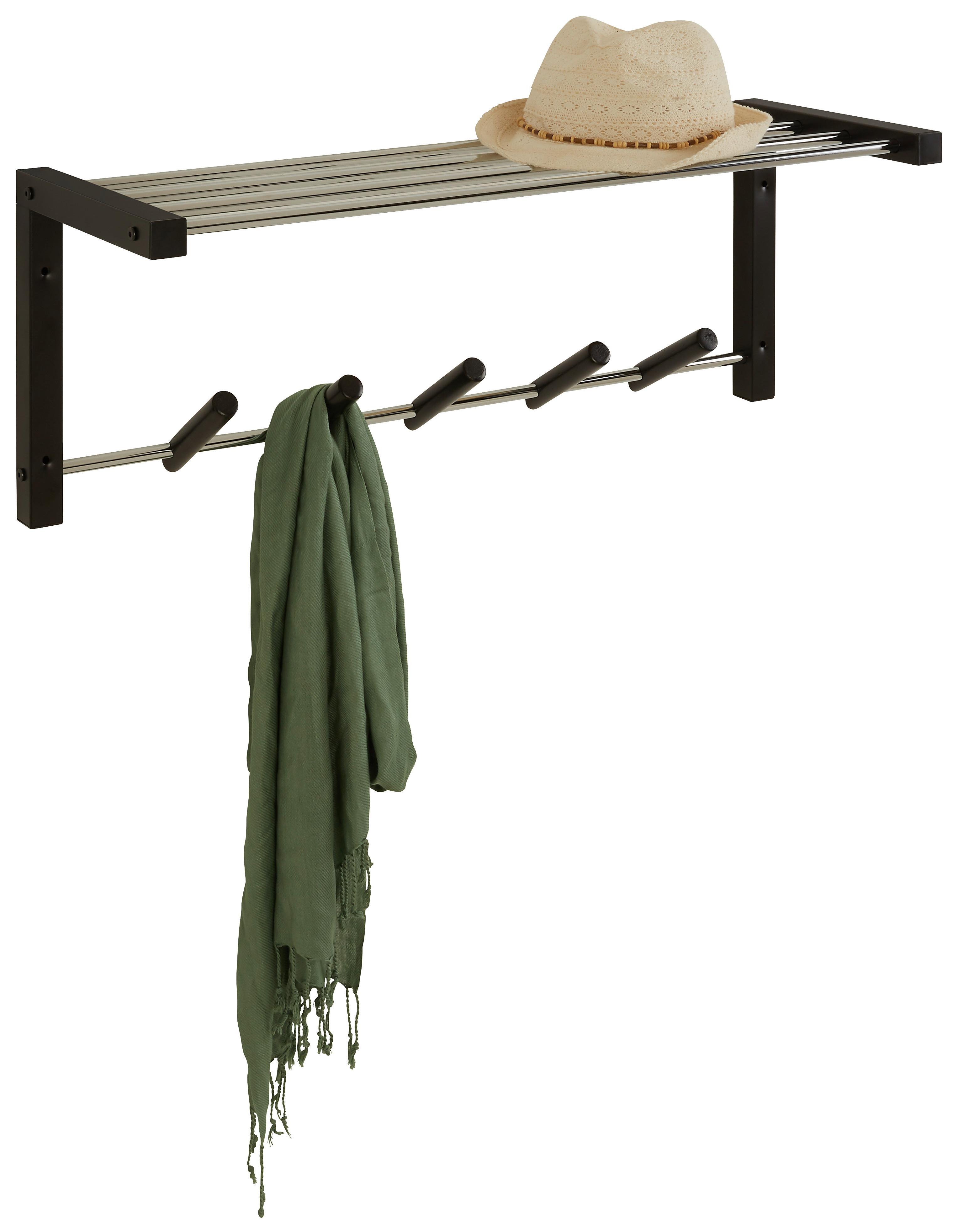 Fali fogas fekete-krómszínű BENNY - krómszínű/fekete, Konventionell, fa/fém (79/30/25cm) - Best Price