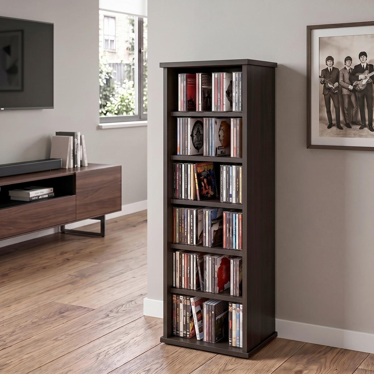 CD-Regal Vetro in Schwarz, B: 31 cm - Schwarz, KONVENTIONELL, Glas/Holzwerkstoff (31/92/18cm) - MID.YOU
