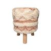 Hocker Bohist Creme, Rosa Makramee - Creme/Rosa, Trend, Holz/Textil (38/50/38cm) - Kayoom