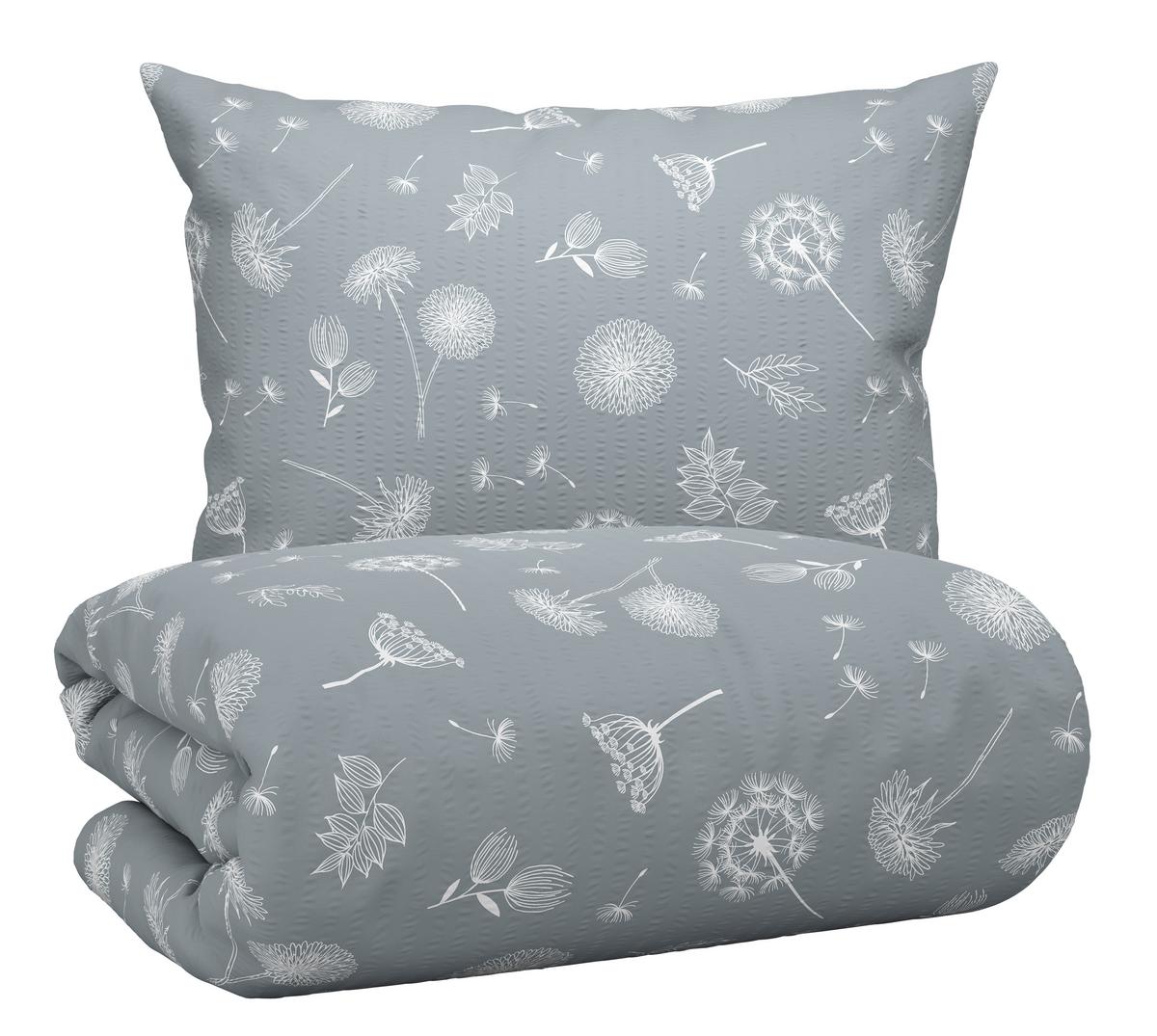 Bettwäsche Pusteblume XL Grau ca. 140x220cm - Grau, KONVENTIONELL, Textil (140/220cm) - Modern Living