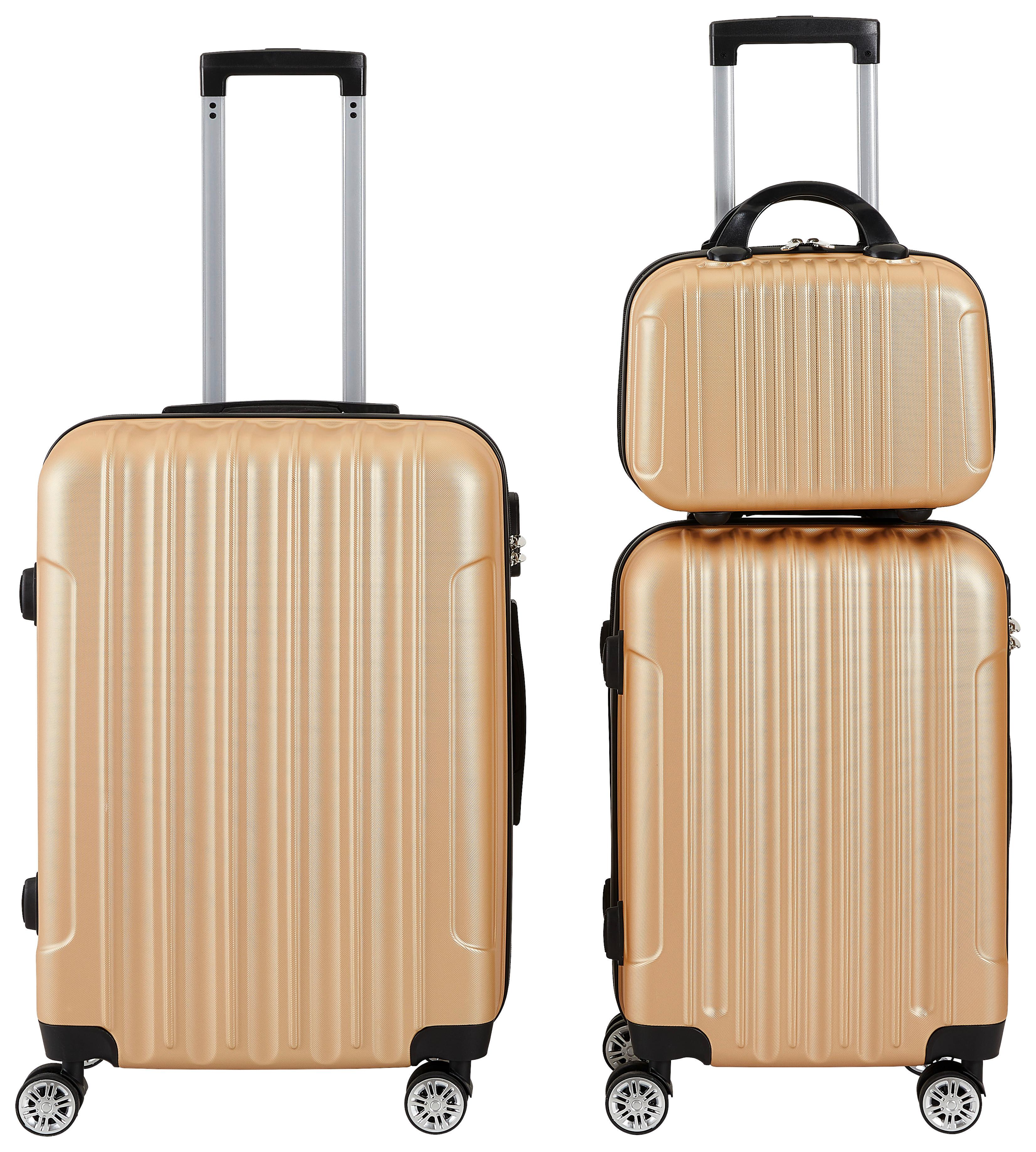 ZESTAW WALIZEK PODRÓŻNYCH STELLA - kolor złoty, Basics, tworzywo sztuczne/metal - Novel