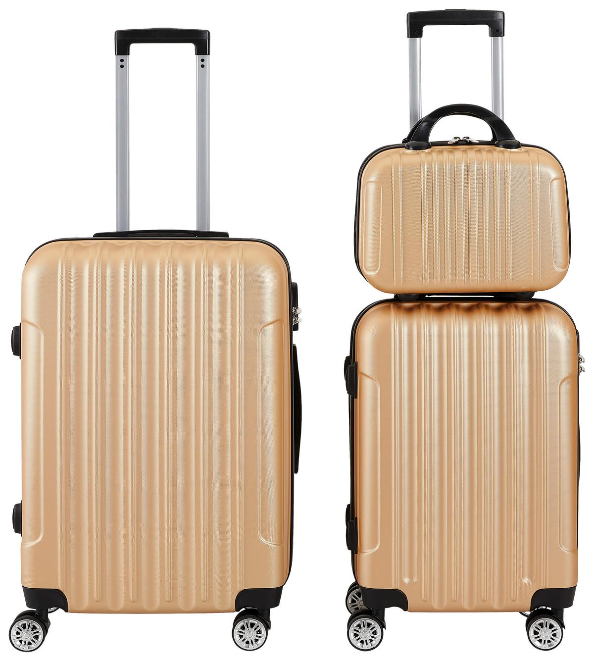 ZESTAW WALIZEK PODRÓŻNYCH STELLA - kolor złoty, Basics, tworzywo sztuczne/metal - Novel