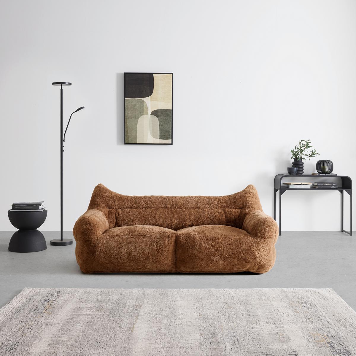 2-Sitzer-Sofa Leni Braun Kunstfell - Braun, MODERN, Textil (190/80/92cm) - Mömax