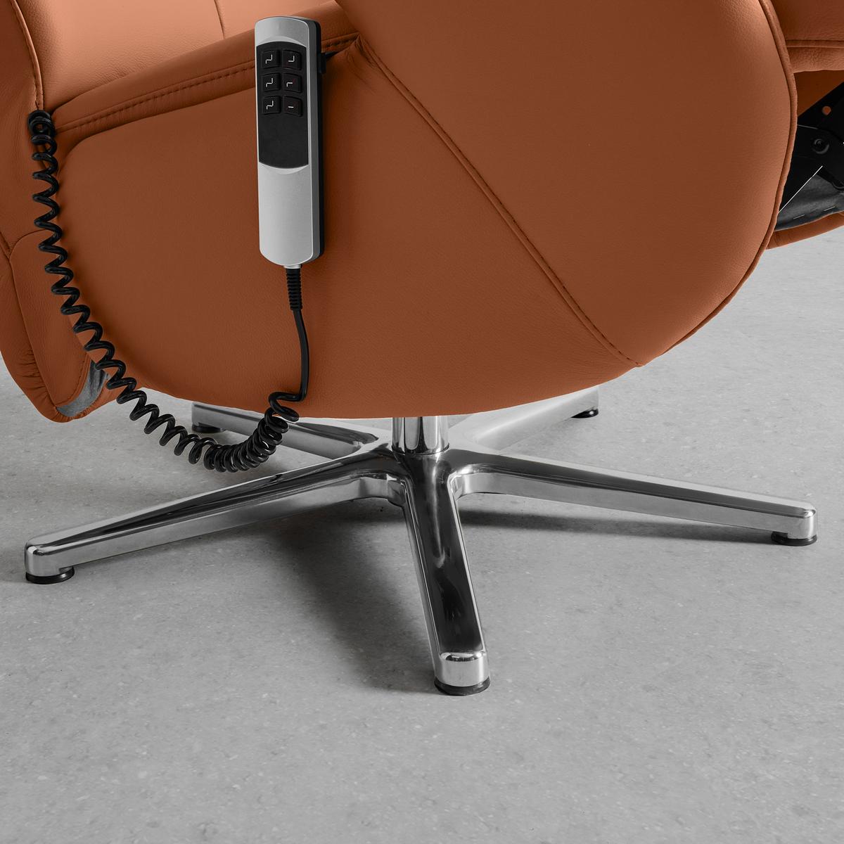 Relaxsessel Sitting 2 Aprikose - Chromfarben/Aprikose, MODERN, Leder (70/111/80cm) - Premium Living