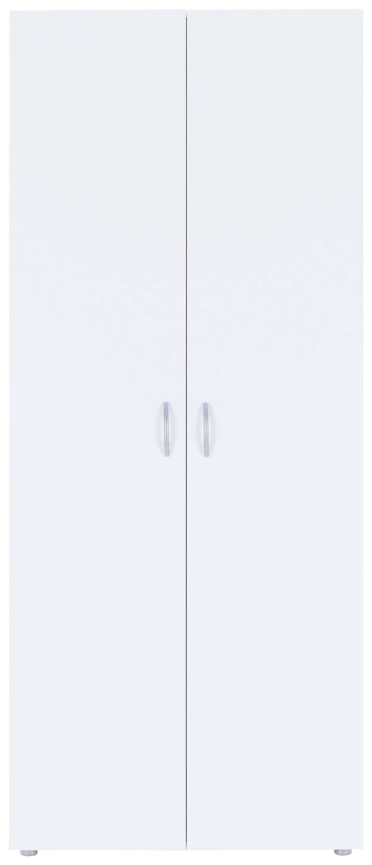 Kleiderschrank Basic in Weiss - Weiss/Grau, Konventionell, Holzwerkstoff (74/179/52cm) - Based