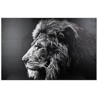 Tablou Lion cca. 118x78 cm - alb/negru, Basics, material pe bază de lemn (118/2,8/78cm)