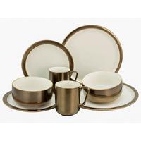 Kombinirani Servis Modern Industrial, 8-Delni - zlate barve/bela, keramika - Creatable