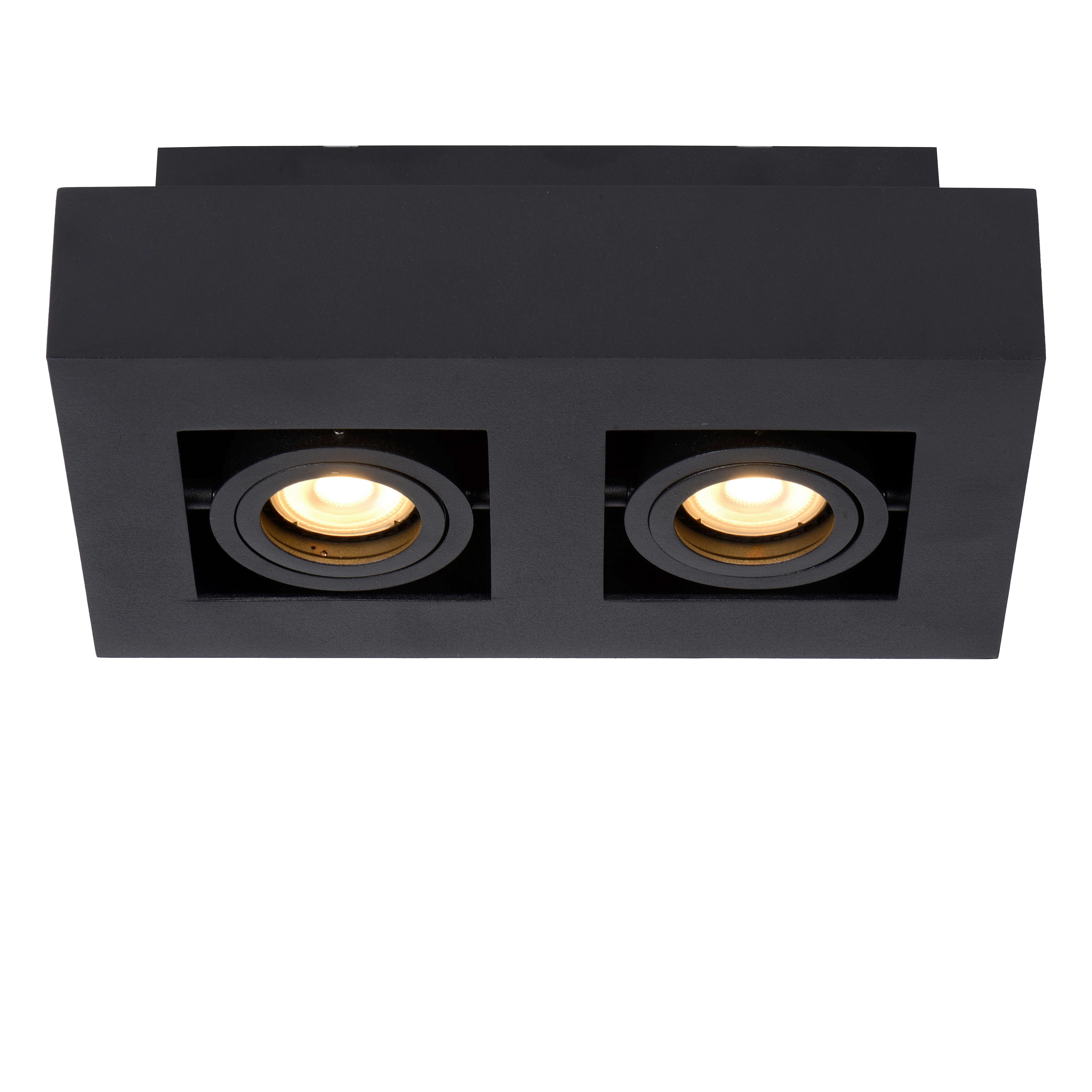 Led-deckenleuchte 09119/11/30 Xirax - Schwarz, Basics (25/14/8.8cm) - Lucide