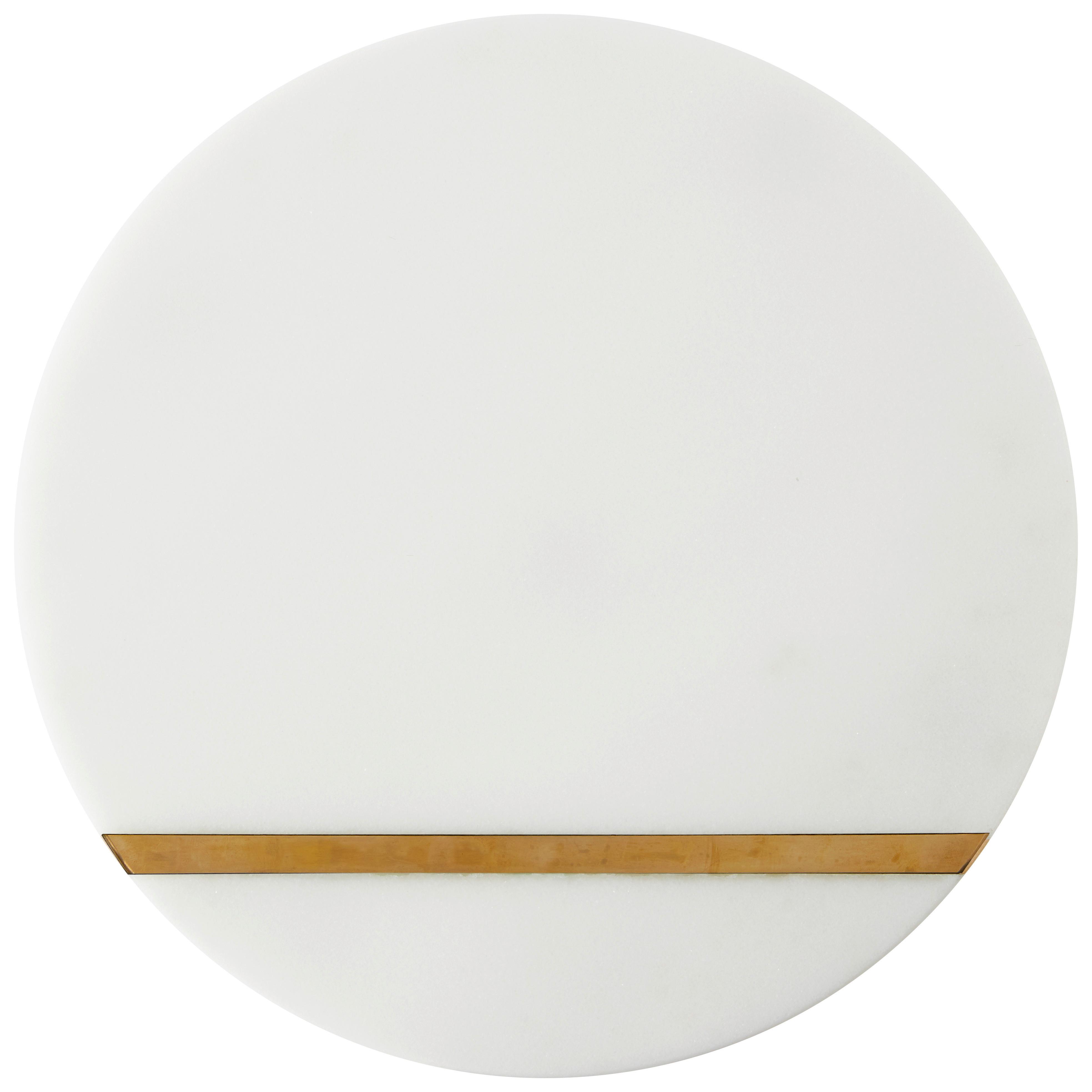 Platzteller Glam in Weiß/Goldfarben Øca.32cm - Goldfarben/Weiß, MODERN, Stein/Metall (32/1cm) - Premium Living