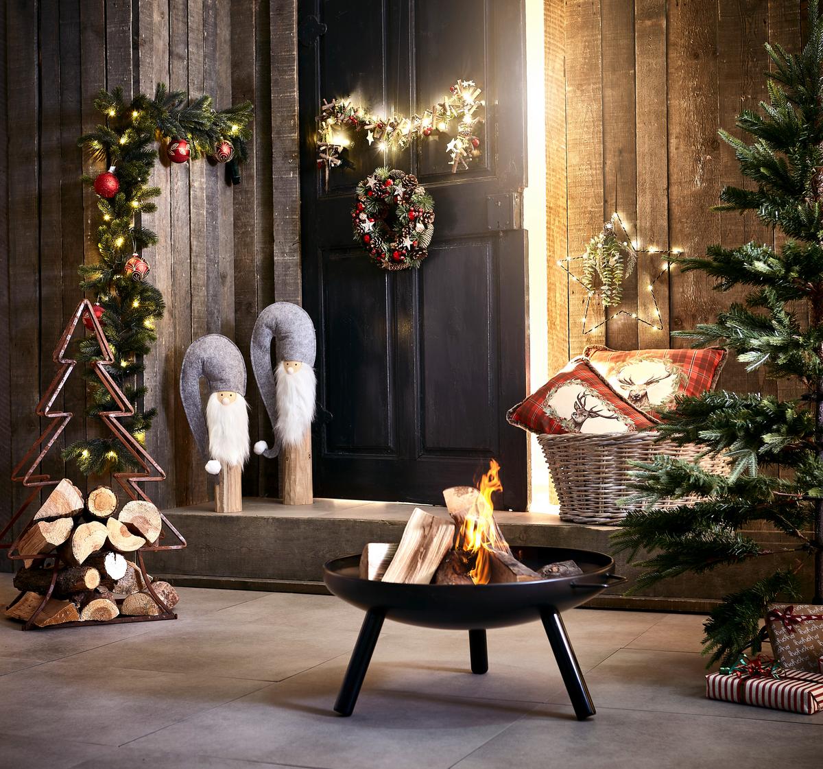 SKRZAT J19847FM - szary, Lifestyle, drewno/tkanina (22/58/11cm) - X-Mas