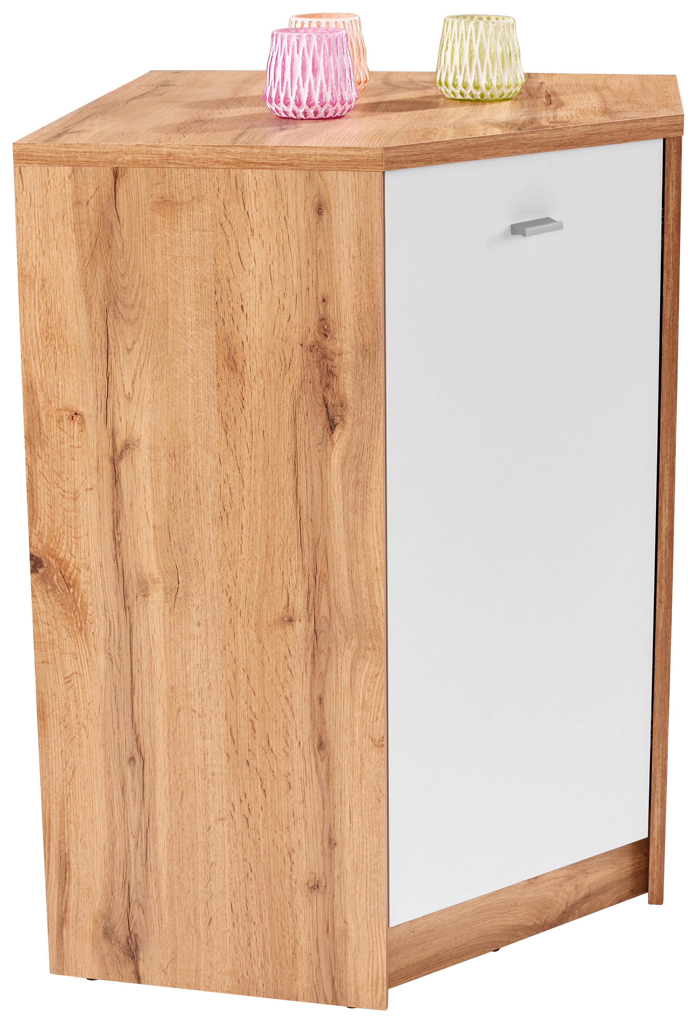 Kotna Komoda 4-you New, Bela, Barva Hrasta - barve kroma/črna, Moderno, umetna masa/leseni material (60,9/85,4/60,9cm) - Mömax