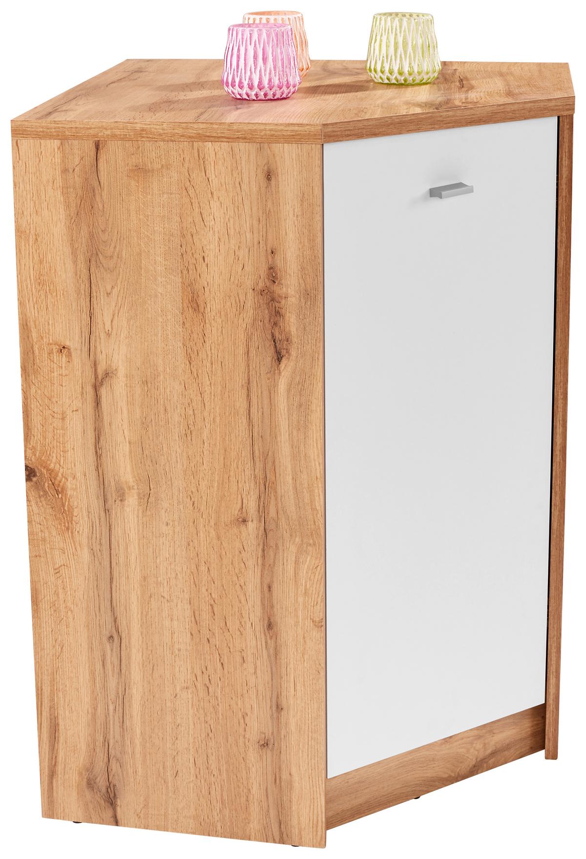 Kotna Komoda 4-you New, Bela, Barva Hrasta - barve kroma/črna, Moderno, umetna masa/leseni material (60,9/85,4/60,9cm) - Mömax