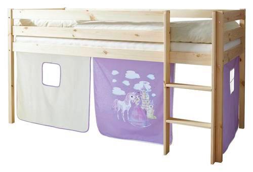 Spielbett Holz Malte ca. 90x200 cm Lila - Beige/Lila, Natur, Holz (90/200cm) - MID.YOU