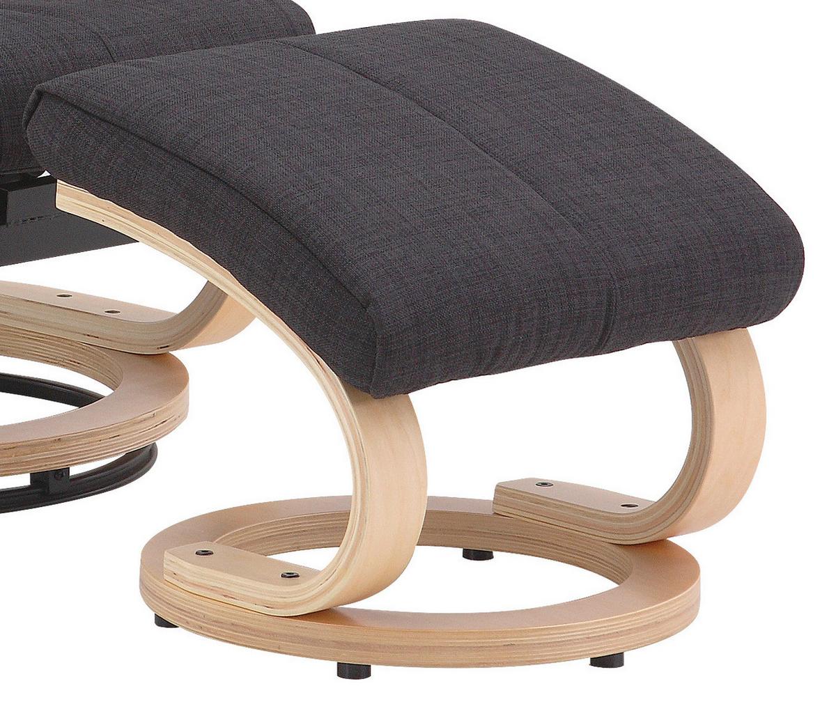 Tv-fotelj Niklas, Temno Siva, Masivno, Tabure - temno siva/naravne barve, Moderno, kovina/tekstil (66/98-86/80-110cm) - Ondega
