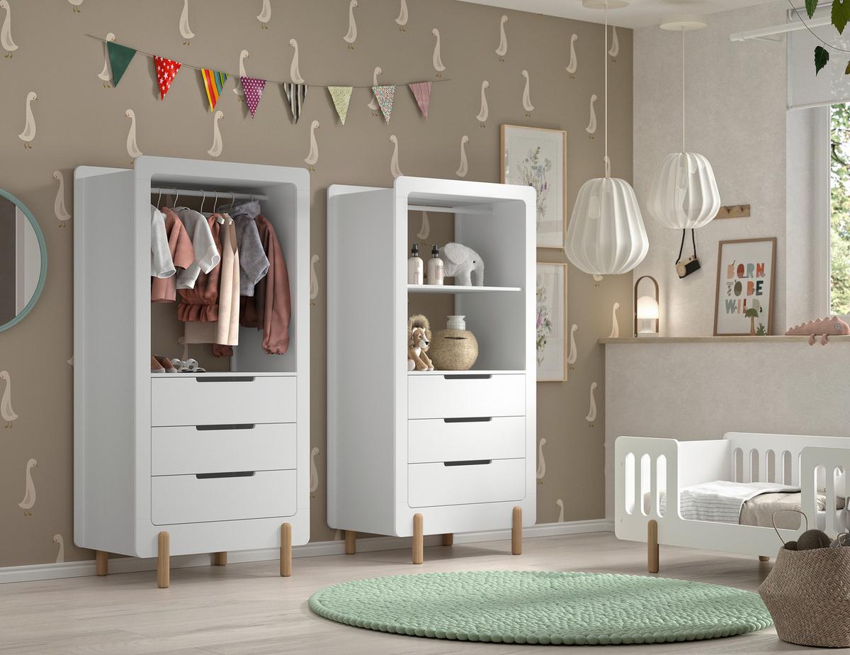 Kleiderschrank Simple ca. 88x180x54,4 cm Weiß - Weiß, MODERN, Holzwerkstoff (88/180/54,4cm) - MID.YOU