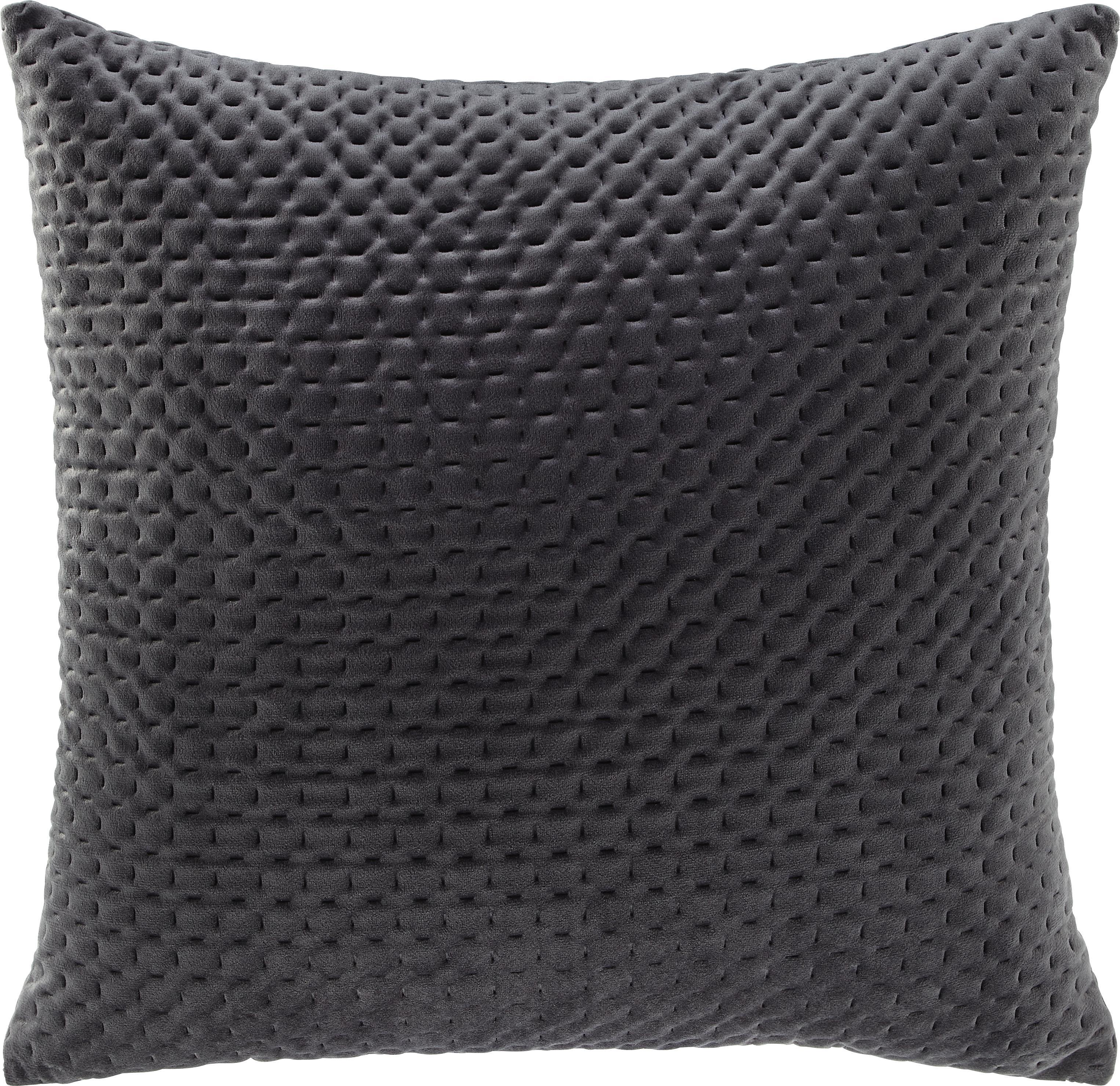 Kissen in Grau 'Miley' ca. 45x45cm - Grau, MODERN, Textil (45/45cm) - Bessagi Home