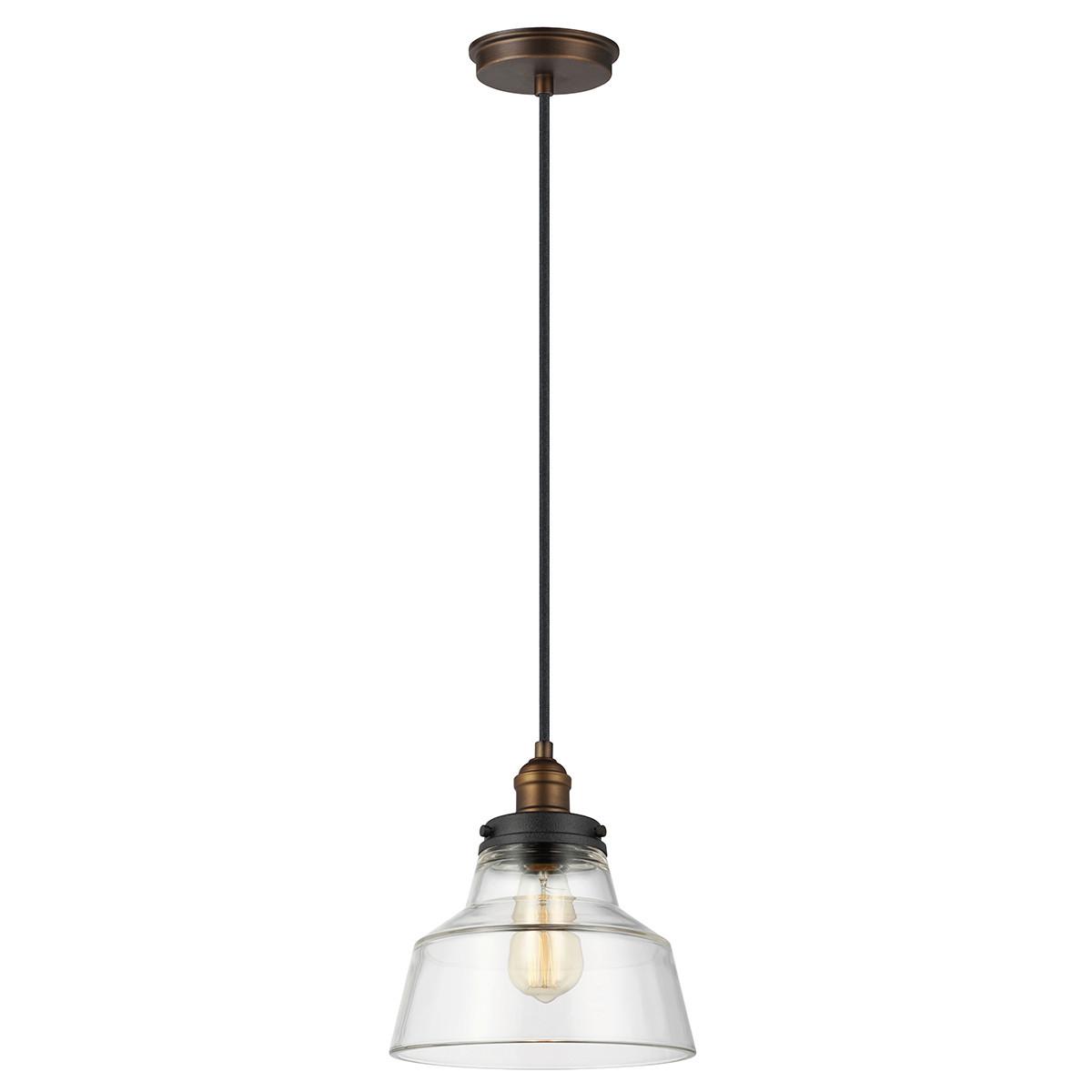 Viseća Svjetiljka Baskin Fe-Baskin-P-A-Br - boje mjeda/boje cinka, Konvencionalno, staklo/metal (25.4/30.1cm) - Elstead Lighting