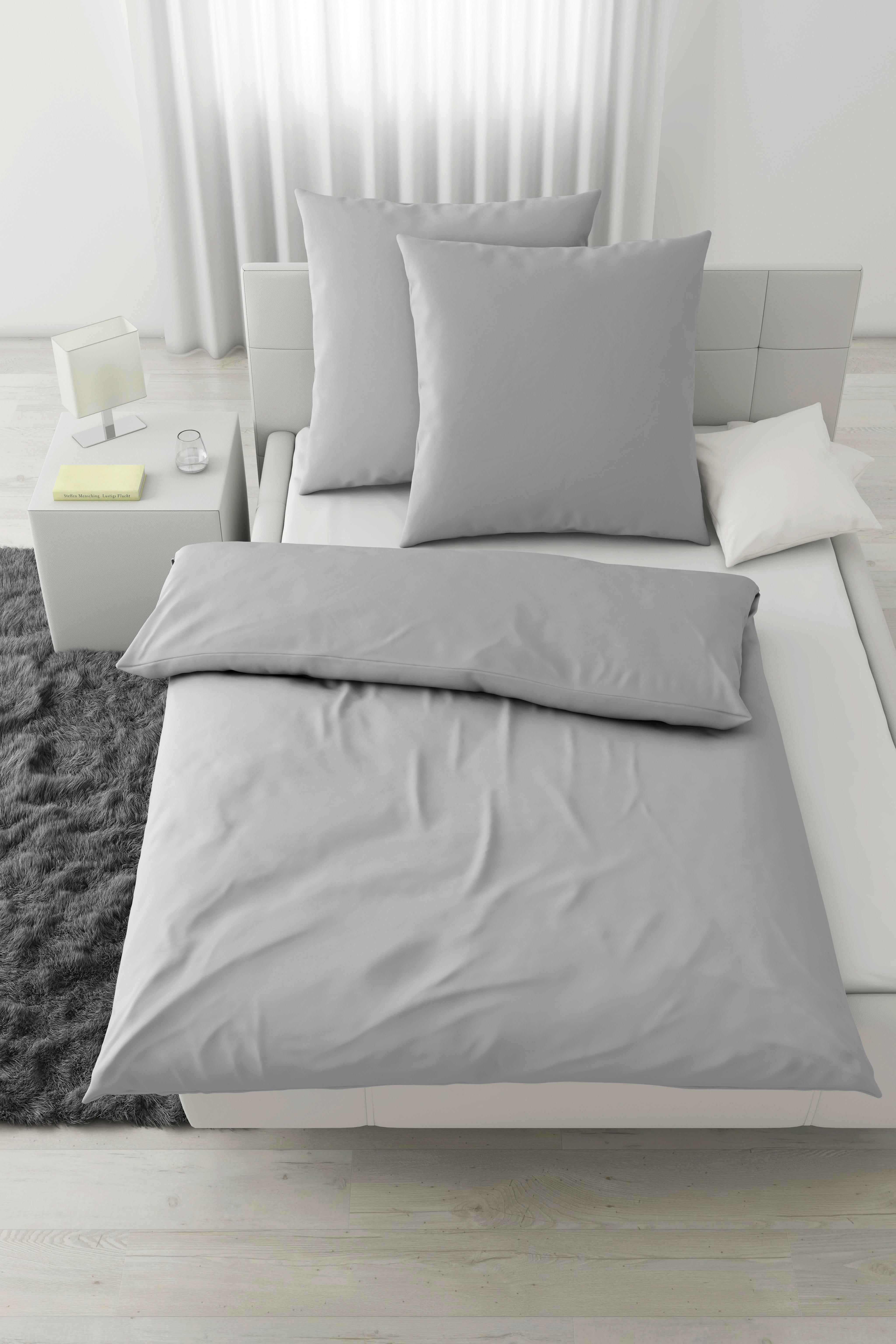 Bettwäsche Stone Washed Uni XXL Hellgrau ca. 200x200cm - Hellgrau, MODERN, Textil (200/200cm) - Modern Living