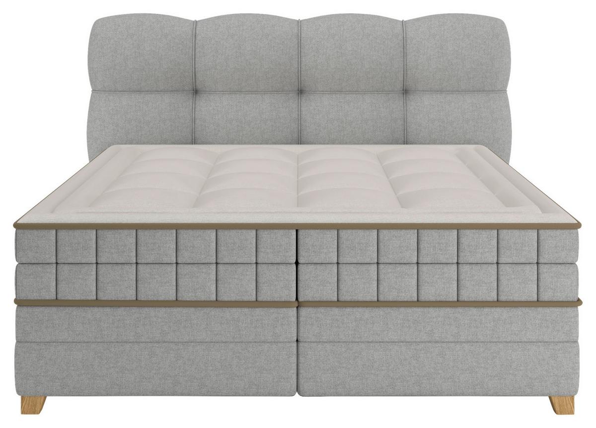 Boxspringbett Bianco Taupe ca. 180x200cm - Taupe, Konventionell, Holz/Holzwerkstoff (180/200cm) - Premium Living