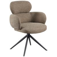 KRZESŁO Z PODŁOKIETNIKAMI ROSALIE -EXKLUSIV- - czarny/taupe, Design, metal/tkanina (64/88/62cm) - Novel