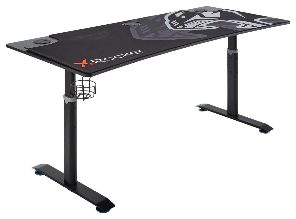 Gamingtisch Panther ca. 160,5x80x80cm Schwarz - Schwarz, MODERN, Holzwerkstoff/Metall (160,5/80/80cm) - X Rocker