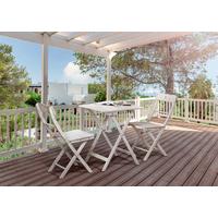 Balkonset 3-tlg. Naturfarben Akazienholz - Grau, Natur, Holz - Gardenson