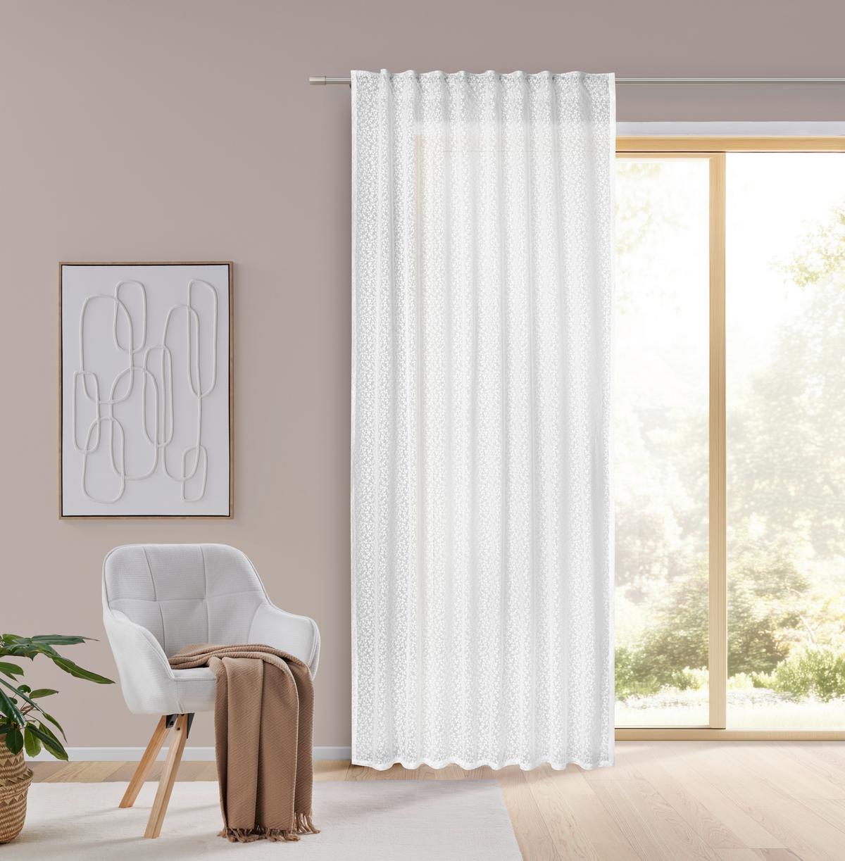 Končana Zavesa Tilda - bela, Romantika, tekstil (140/245cm) - Mömax