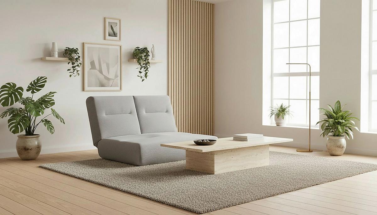 Zofa Luna, Siva, Funkcija Ležišča - siva, Design, tekstil (159/88/160cm) - Livetastic