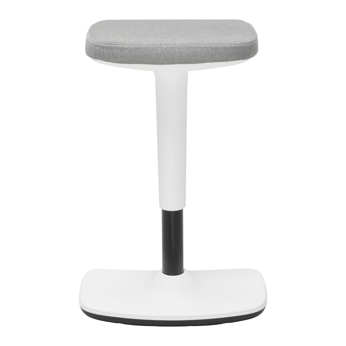 Bürohocker Leon Grau - Hellgrau/Schwarz, KONVENTIONELL, Kunststoff/Textil (44/53-78/24cm) - Mömax