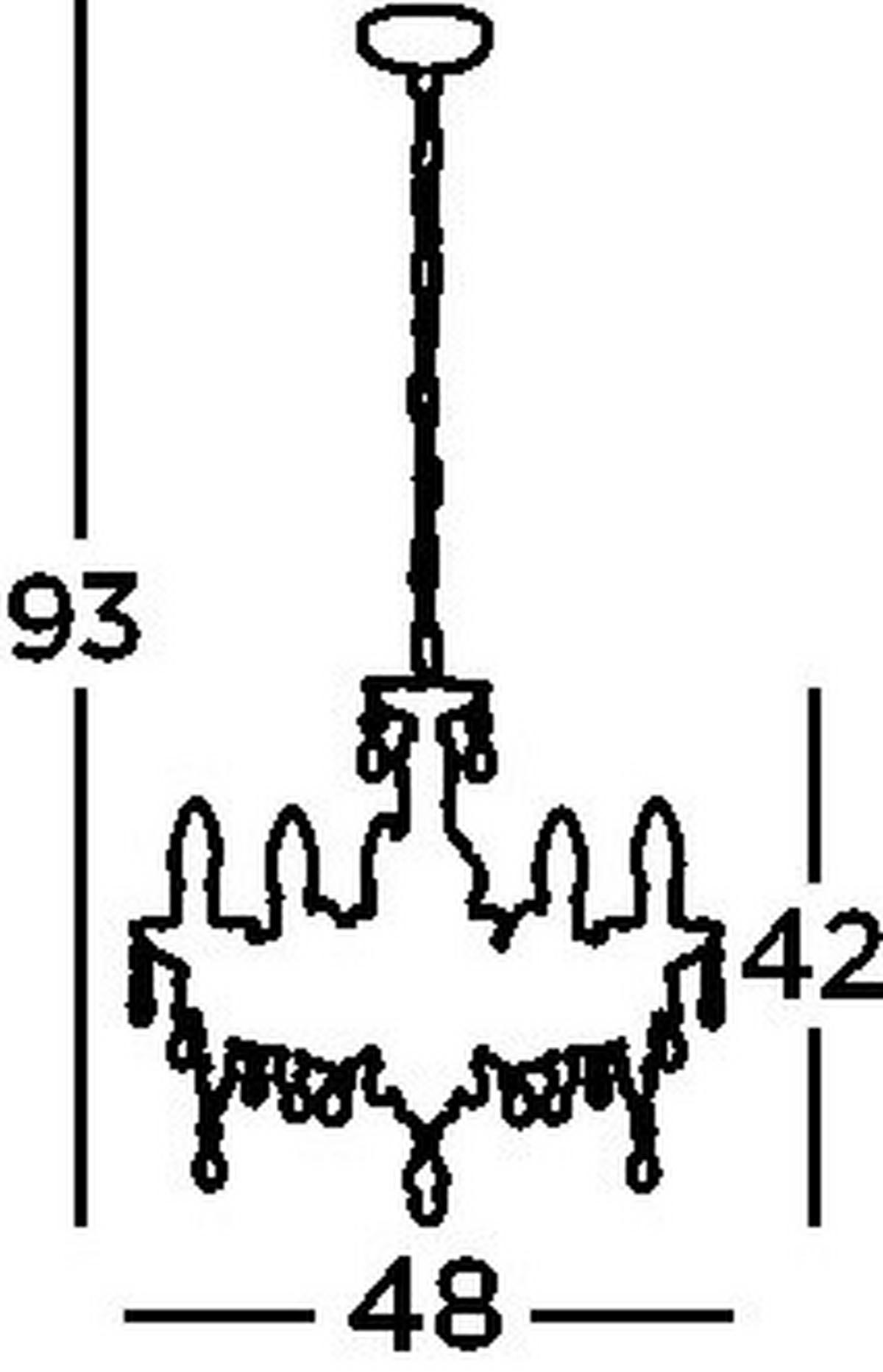 Kristály Függőlámpa Marie Therese 1455-5cl - krómszínű, Konventionell, műanyag/üveg (48/120cm)