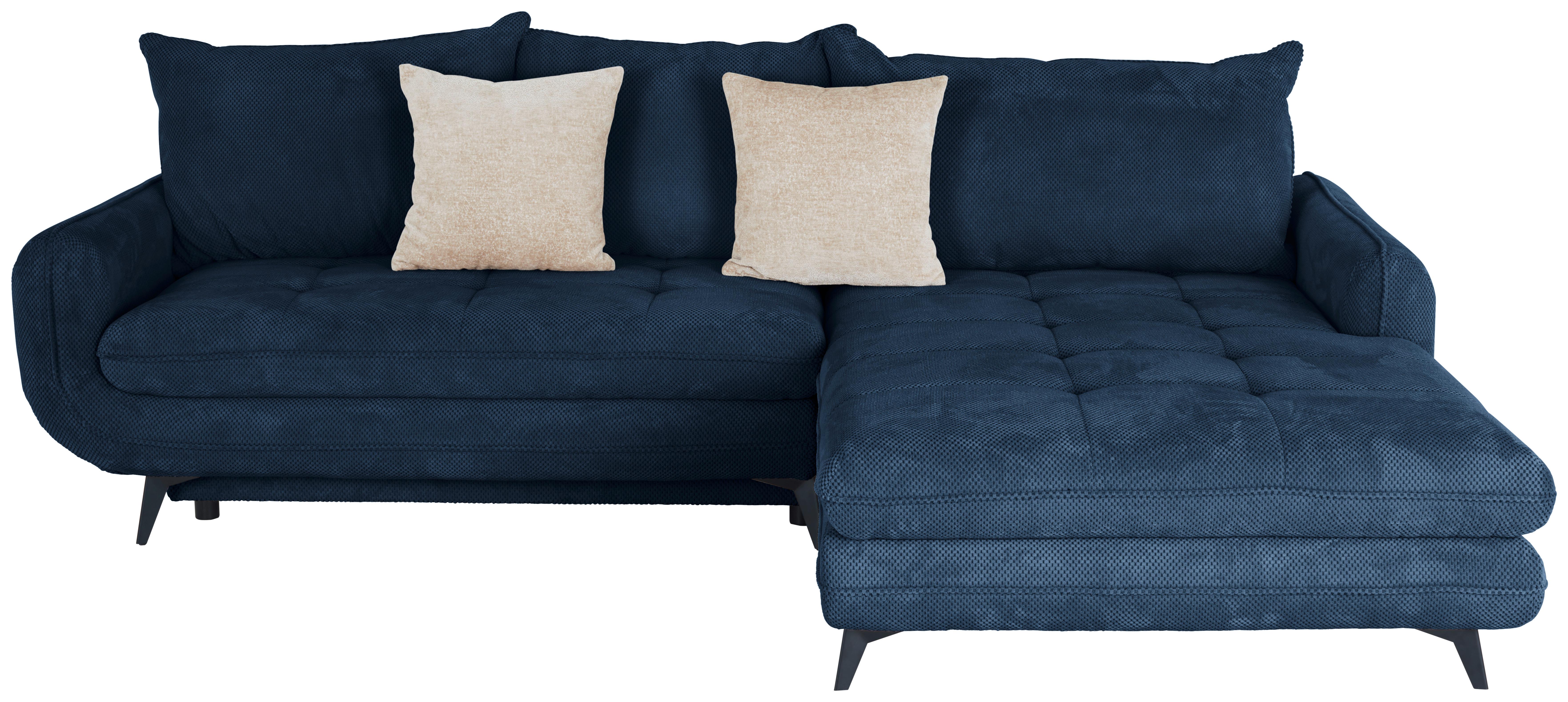 Colțar Wave - bej/albastru închis, Modern, textil (266/189cm) - Modern Living