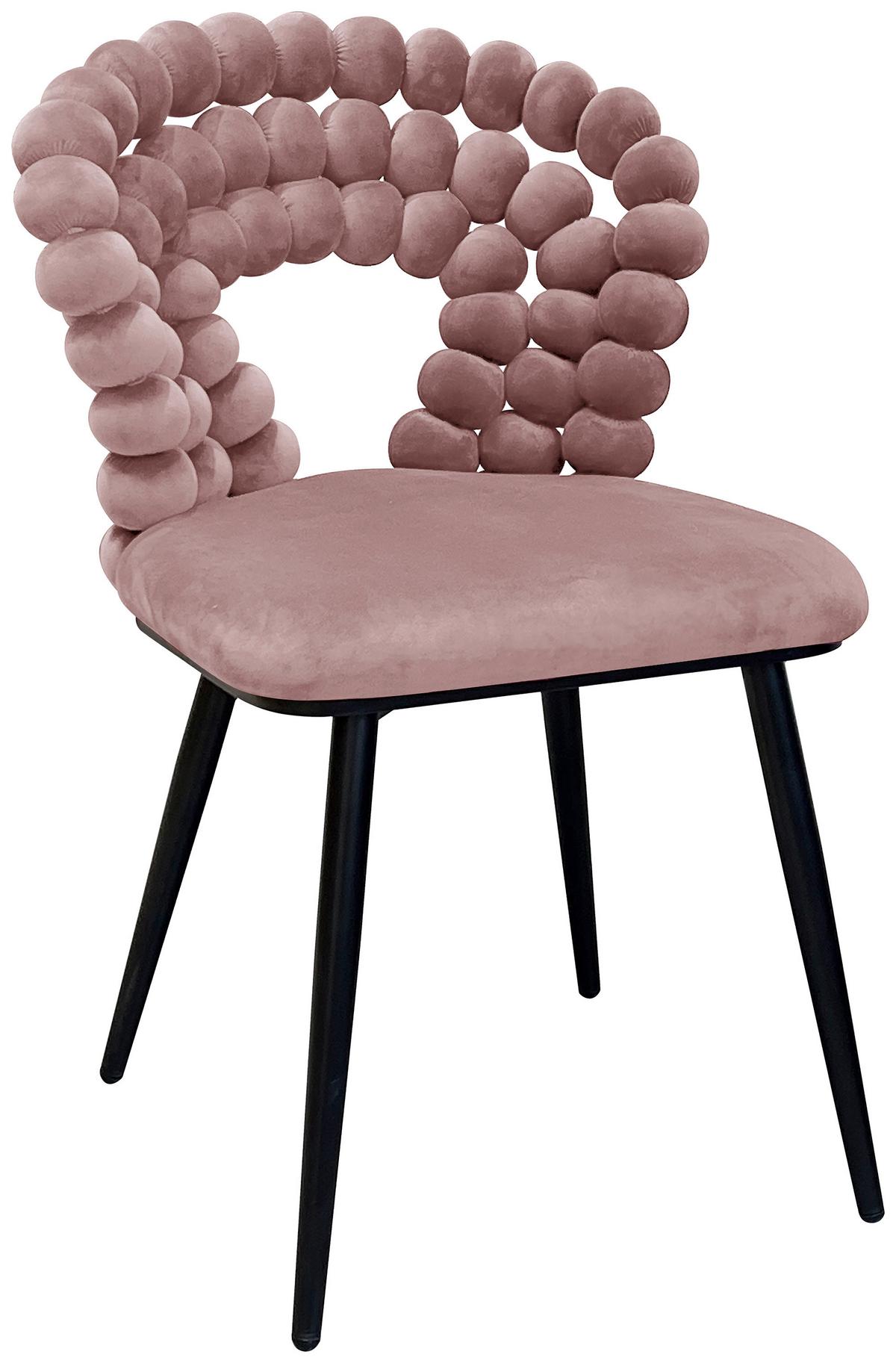 Stuhl Lia Rosa - Pink/Schwarz, LIFESTYLE, Holz/Textil (55/85/62cm) - Mömax