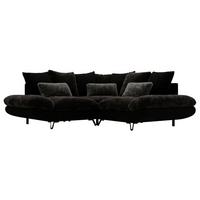 Wohnlandschaft Bormio - Schwarz/Dunkelblau, Modern, Textil/Metall (276/276cm) - Premium Living