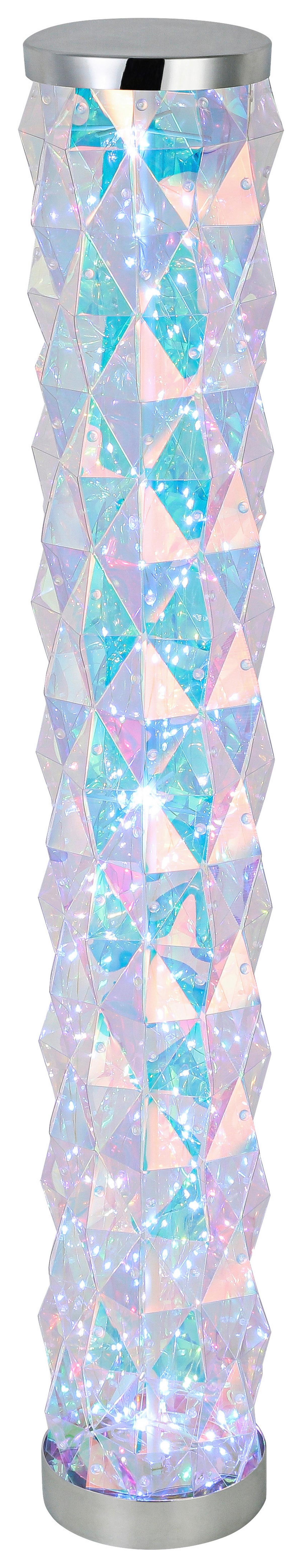 Stoječa Led-svetilka Gloria - barve kroma/prosojno, Moderno, umetna masa (17/97,5cm) - Mömax