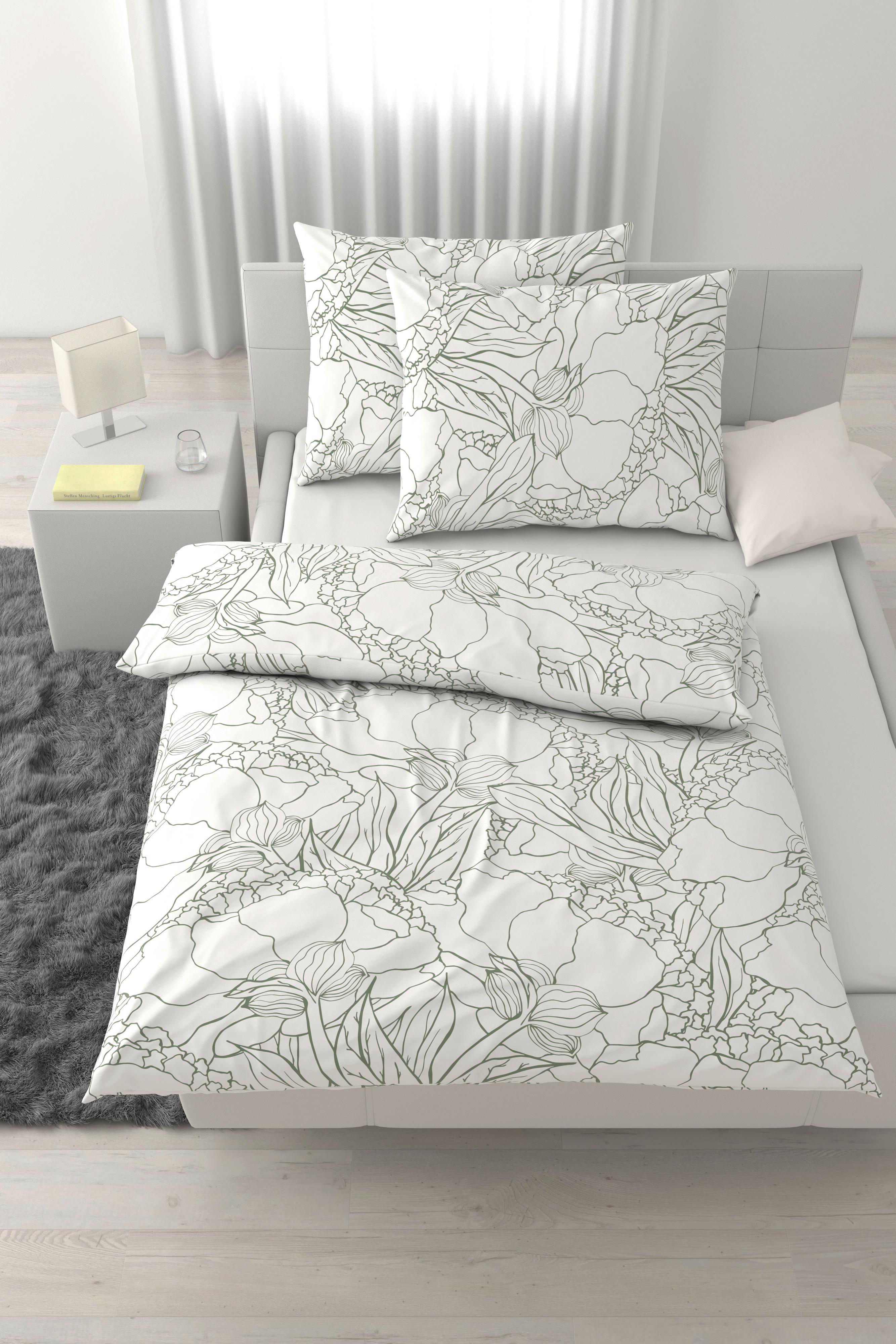 Lenjerie de pat Emma, cca. 200x220/2x50x70cm - măsliniu, textil (200/220cm) - Mömax